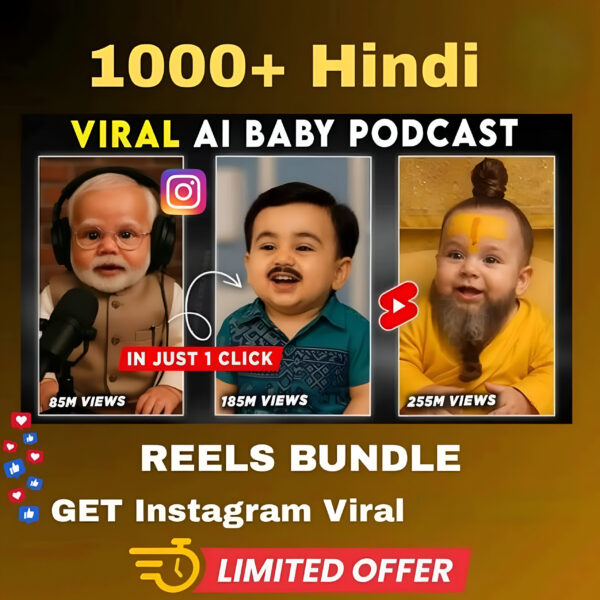 1000+ AI Baby Podcast Reels Bundle: Viral Videos
